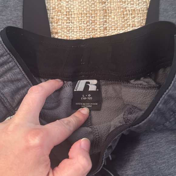 Russell Fleece Lined Pant Jogger Gray Black Boy's Large 10 / 12 - Picture 5 of 6